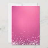 Chique Roze Zilveren Glitterende Monogram Kaart (Achterkant)