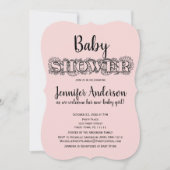Chique roze zwart bloemenpolka dot Baby shower Kaart (Voorkant)