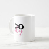 Chique Roze Zwart Boo Baby Quote Koffiemok (Voorkant links)
