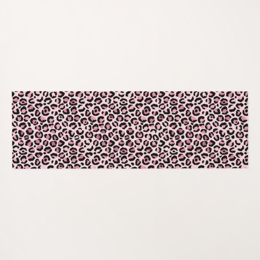 Chique roze zwart luipaard patroon yogamat (Achterkant (horizontaal))