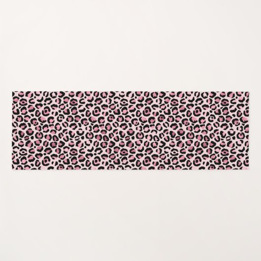 Chique roze zwart luipaard patroon yogamat (Voorkant (horizontaal))