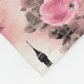 Chique Roze Zwart & Wit Eiffeltoren Parijs Frans Fleece Deken (Hoek)