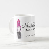 Chique roze zwart zilver waterverf lippenstift Mak Koffiemok (Voorkant links)