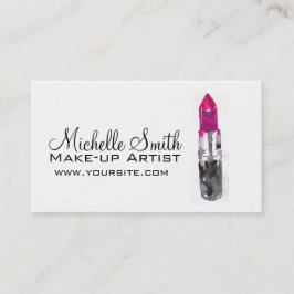 Chique roze zwart zilver waterverf lippenstift Mak Visitekaartje