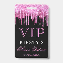 Chique roze zwarte druipende glitter Sweet Sixteen