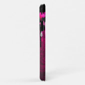 Chique roze zwarte glitterslierende monogram Case-Mate iPhone case (Achterkant/rechts)