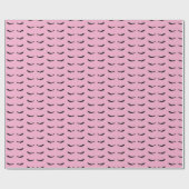 Chique Roze Zwarte Wimpers Glam Cadeaupapier (Vlak)