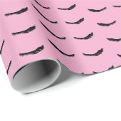 Chique Roze Zwarte Wimpers Glam Cadeaupapier (Rol Hoek)