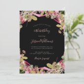 Chique Rozen & Foliage Bloemen 40e Verjaardag Kaart (Staand voorkant)