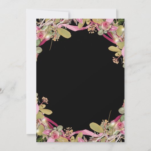 Chique Rozen & Foliage Bloemen 40e Verjaardag Kaart (Achterkant)