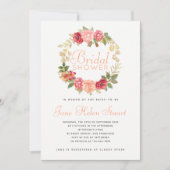 Chique rozen krans roze, perzik wit vrijgezellenfe kaart (Voorkant)