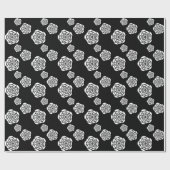 chique Rozen patroon | Zwart-witte bloemen Cadeaupapier (Vlak)