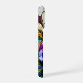 Chique rozen wilde viooltjes gebrandschilderd glas iPhone hoesje (Rechterkant)
