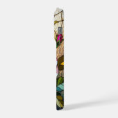 Chique rozen wilde viooltjes gebrandschilderd glas iPhone hoesje (Linkerkant)
