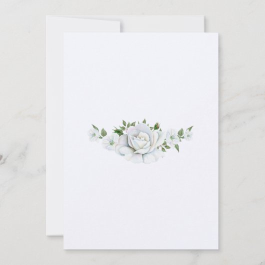 Chique Rozen & Zilveren Rand Bloemen 25e Verjaarda Kaart (Achterkant)