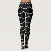 Chique rustiek Elegant Zwart & Wit Leggings (Achterkant)