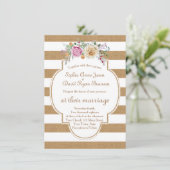 Chique Rustieke Bloemstuk Jute Strepen Trouw Uitno Kaart (Staand voorkant)