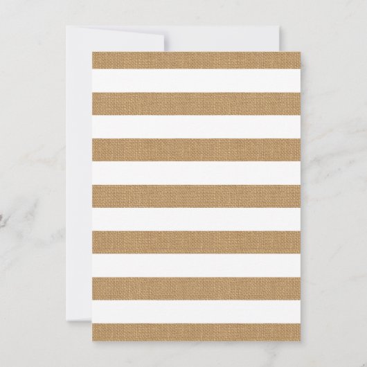 Chique Rustieke Bloemstuk Jute Strepen Trouw Uitno Kaart (Achterkant)
