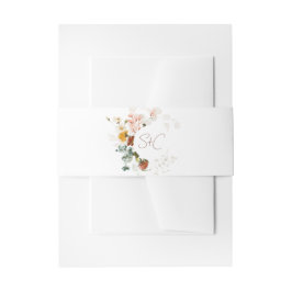 Chique rustieke Boho Wildflower bloementuin bruilo Uitnodigingen Wikkel