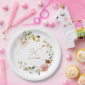 Chique rustieke Boho Wildflower bloementuin Papieren Bordje (Feest)