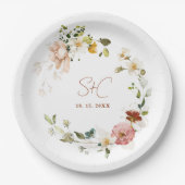 Chique rustieke Boho Wildflower bloementuin Papieren Bordje (Voorkant)