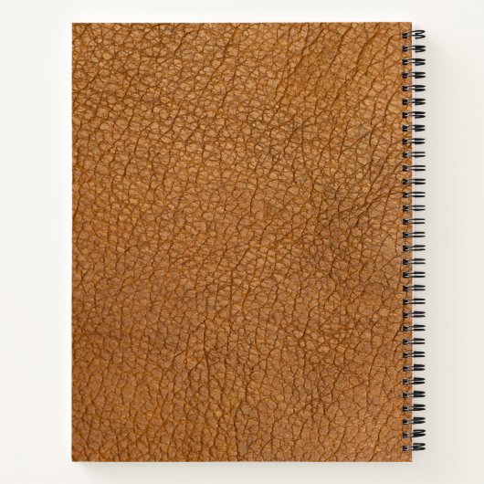 Chique rustieke  bruin boho lederen monogram notitieboek (Achterkant)