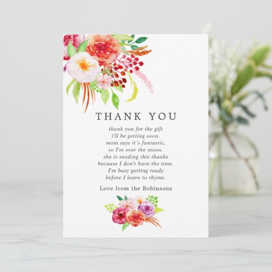 chique rustieke charme Baby shower dank u Bedankkaart (Staand voorkant)