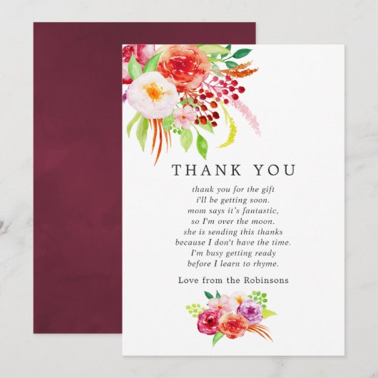  chique rustieke charme Baby shower dank u Bedankkaart (Voorkant / Achterkant)