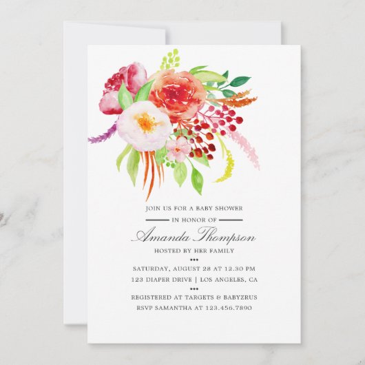  chique rustieke charme Baby shower uitnodiging (Voorkant)