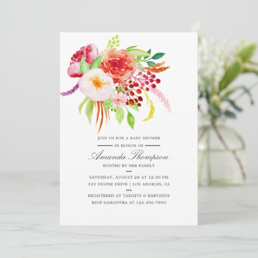 chique rustieke charme Baby shower uitnodiging (Staand voorkant)