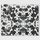 Chique rustieke Koe Print Zwart-wit Cadeaupapier (Vlak)