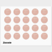 Chique Rustieke Lichten Roze Huwelijk Retouradres Ronde Sticker (Vel)