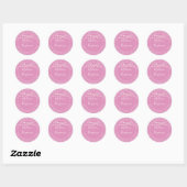 Chique Rustieke Lichten Roze Huwelijks Retouradres Ronde Sticker (Vel)