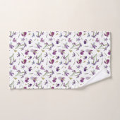 Chique rustieke Paarse Waterverf Iris bloemenpatro Bad Handdoek (Handdoek)