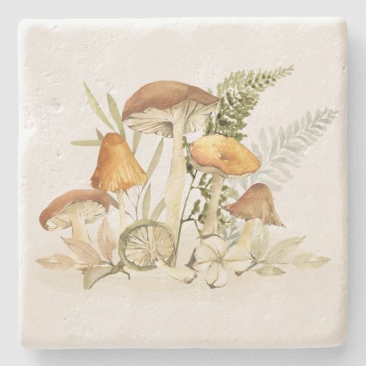 Chique rustieke roest Sinaasappel paddenstoel vare Stenen Onderzetter (Voorkant)