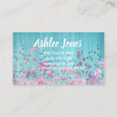 Chique rustieke turquoise hout boetiek visitekaartje (Achterkant)