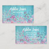 Chique rustieke turquoise hout boetiek visitekaartje (Voorkant / Achterkant)