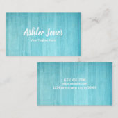 Chique rustieke turquoise hout boetiek visitekaartje (Voorkant / Achterkant)