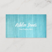 Chique rustieke turquoise hout boetiek visitekaartje (Voorkant)