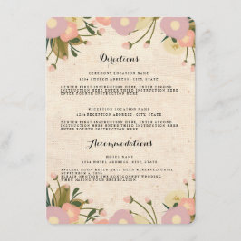 Chique Rustieke Waterverf Bloem Bruiloft Aanwijzin Informatiekaartje