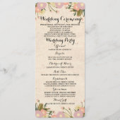 Chique rustieke Waterverf Floral bruiloft programm Programmakaart (Voorkant)