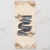 Chique rustieke Waterverf Floral bruiloft programm Programmakaart (Achterkant)