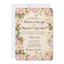 Chique rustieke Waterverf Floral Canvas Bruiloft