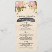 Chique rustieke Waterverf Floral Canvas Bruiloft M Menu (Voorkant)