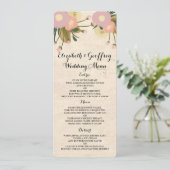 Chique rustieke Waterverf Floral Canvas Bruiloft M Menu (Staand voorkant)