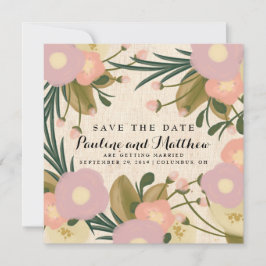 Chique rustieke Waterverf Floral Canvas Save the D Date