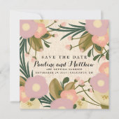 Chique rustieke Waterverf Floral Canvas Save the D Save The Date (Voorkant)