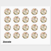 Chique rustieke Waterverf Floral Dank u bruiloft Ronde Sticker (Vel)