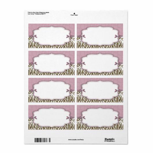 Chique Safari-naamlabel Etiket (Full Sheet)