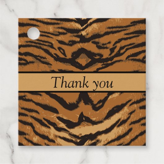 Chique Safari Print Zwart en Tan Gift Labels (Voorkant)